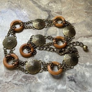 Metal and wood vintage belt